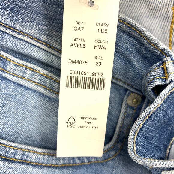 J.Crew 9" Toothpick Jeans Womens Size 29 Hamden Wash Raw Cut Hem NEW - Picture 7 of 8